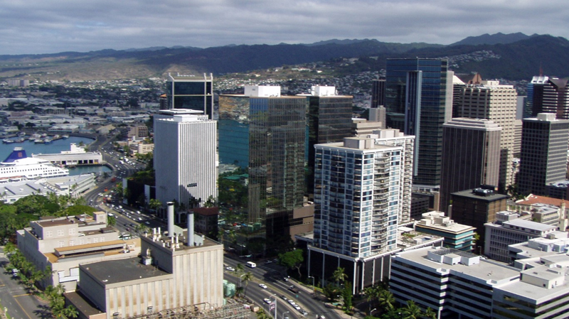 Aerial photo of downtown Honolulu