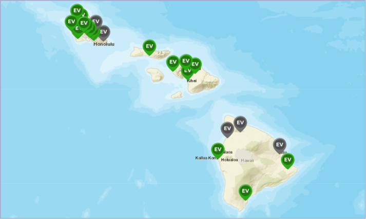 Map of Hawaii's electrical grid
